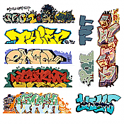 Blair Line 1249 - N Scale Modern Tagger Graffiti Decals - Set #6 (9pcs)