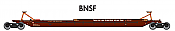 Athearn 64025 HO Scale - RTR 57Ft trinity 3-unit Spine Car - BNSF #300592