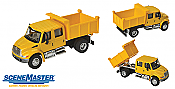 Walthers 11632 HO SceneMaster International(R) 4300 Crew Cab Dump Truck - Assembled - Yellow