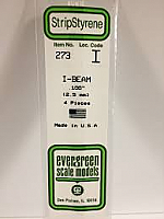 Evergreen Scale Models 273 - Opaque White Polystyrene I-Beam .100In x 14In (4 pcs pkg)