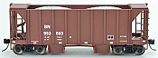 Bowser 42787 - HO RTR 70 Ton 2-Ballast Hopper with Side Chutes - Burlington Northern #953661