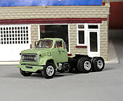 Sylvan Scale Models V-374 HO Scale - 1966-77 Chevy C-90 Low Cab Tandem Axle Short Hood Tractor - Unpainted and Resin Cast Kit
