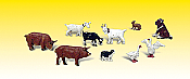 Woodland Scenics 2202 - N Scenic Accent Figures - Barnyard Animals (10/pkg)