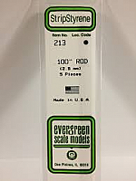 Evergreen Scale Models 213 - OD White Polystyrene Rod .10In x 14In (5 pcs pkg)