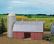 Walthers Cornerstone 3892 - N Scale Meadowhead Barn and Silo - Kit