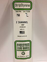 Evergreen Scale Models 756 - Opaque White Polystyrene Z Channel .188In x 14In (3 pcs pkg)