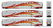 Rapido 146049 - HO BiLevel Commuter Car - New Mexico Rail Runner - Set #2