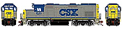 Athearn Genesis G13335 - HO EMD GP15T Diesel - DCC & Sound - CSX #1513