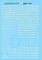 Microscale 90251 - HO Alphabet & Numbers - Stencil Gothic Railroad - White - Waterslide Decals