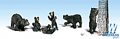 Woodland Scenics 2186 - N Scenic Accents(R) - Animal Figurines  - Black Bears (6/pkg)