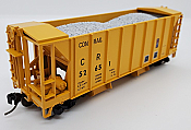 Bowser 43102 - HO RTR 70 Ton 2 Ballast Hopper w/ Side Chutes - Conrail (Yellow) #52651
