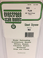 Evergreen Scale Models 9009 - .005in Plain Opaque White Polystyrene Sheet (3 Sheets)