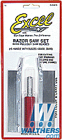 Excel Hobby Razor Saw Set Handle with 2 blades, Carded