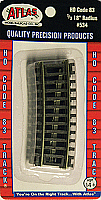 Atlas Model Railroad 534 HO Code 83 Snap Track - 1/3 - 18 Inches Radius Curve - package of 4