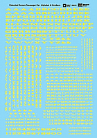 Microscale 90016 - HO Alphabets & Numbers - Extended Roman - Yellow - Waterslide Decals