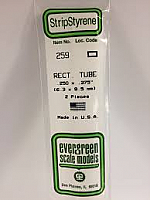 Evergreen Scale Models 259 - Opaque White Polystyrene Rectangular Tubing .250In x .375In x 14In (2 pcs pkg) 