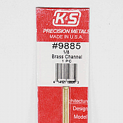 K&S Engineering 9885 All Scale - 12inch Long Brass Channel - 0.014inch Thick x (1/8 x 1/8 inch Leg Lengths)