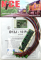 NCE 176 HO D13J Decoder - 1.2 Amp  - with NMRA 9 pin DCC Quick Plug and Harness   - 10 Pack