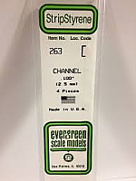 Evergreen Scale Models 263 - Opaque White Polystyrene Channel .100In x 14In (4 pcs pkg)