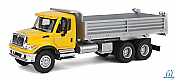 Walthers SceneMaster 11663 - HO International 7600 3-Axle Hvy-Duty Dump Truck - Assembled - Yellow Cab/Silver Body