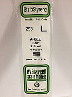 Evergreen Scale Models 293 - Opaque White Polystyrene Angle .100In x 14In (4 pcs pkg)