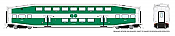Rapido 146039 - HO Single BiLevel Commuter Car - GO Transit (Late Scheme) - Unnumbered Coach