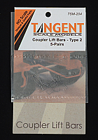 Tangent Scale Models 204 HO Scale - Coupler Lift Bars - Shallower Drop Angle - 5 Pairs