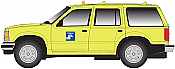 Atlas 30000139 HO 1993 Ford Explorer w/Rotary Beacon(Non-Operating) Conrail (neon Lime, blue)