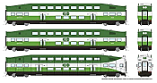 Rapido 146040 - HO BiLevel Commuter Car - GO Transit/ Metrolinx - Set #1