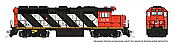 Rapido 40504 - HO EMD GP40 - DCC & Sound - Canadian National (Stripes) #4012