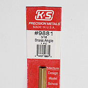 K&S Engineering 9881 All Scale - 12inch Long Brass Angle - 0.014inch Thick x 3/16 inch Leg Length