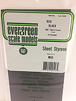 Evergreen Scale Models 9516 - Plain Opaque Black Polystyrene Sheet .060In x 6In x 12In (1 pc pkg)