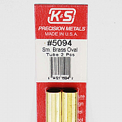 K&S Engineering 5094 All Scale - Small Brass Oval Tubes - 0.014 Thick x 12 inch Long (2 pkg)