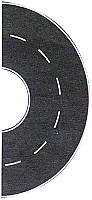 Busch 9711 - HO Flexible, Self Adhesive, Paved, 2-Lane Semicircle - White Markings