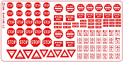 Blair Line 103 - HO Scale Highway Signs - Regulatory Signs #2 (1930-Present, red, white)
