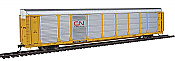 WalthersProto 101354 HO - 89ft Thrall Bi-Level Auto Carrier - Ready To Run - CN - Yellow #702410
