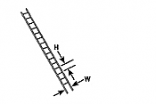 Plastruct 90422 HO ABS Ladder (2pcs pkg)