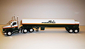 Trucks n Stuff TNS054 - HO Kenworth T680 Day-Cab Tractor with Cryogenic Tank Trailer - Assembled -- Air Products (white, green, yellow)