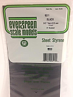 Evergreen Scale Models 9511 - Plain Opaque Black Polystyrene Sheet .010In x 6In x 12In (4 pcs pkg)