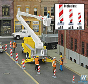 Walthers Scenemaster HO Construction Lane Markers (red/white)