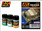 AK Interactive 60 Dust Effects & White Spirit Enamel Paint Set -011, 015, 022