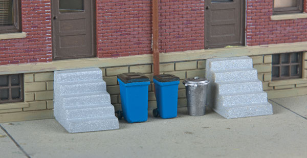 HO Scale 1:87 Public Trash Can Bin – Painted Green Dustbin For Model Train Scenery