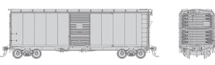 Rapido 183099 - HO 1937 AAR 40Ft Boxcar - CP5/5 Ends - Undecorated Car