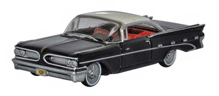 Oxford Diecast 87PB59004 - HO 1959 Pontiac Bonneville - Regent Black, White
