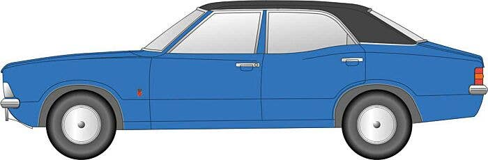 Oxford Diecast NCOR3005 - N Scale 1970 Ford Cortina Mark III - Assembled -- Electric Monza Blue, ...