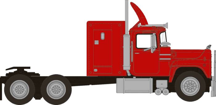 Brekina 85801 - HO 1970 RS 700 Sleeper-Cab Semi Tractor - Assembled - Red