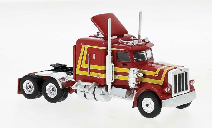 Brekina 85709 - HO 1973 Peterbilt 359 Sleeper-Cab Tractor - Red, Yellow