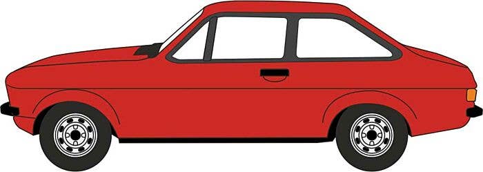 Oxford Diecast NESC001 - N 1974 Ford Escort Mark II - Assembled -- Carnival Red