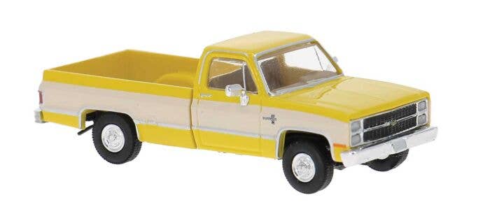 Brekina 19655 - HO 1981 GMC Sierra Grande Pickup Truck - Assembled -- Yellow, White