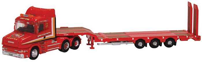 Oxford Diecast NTCAB006 - N Scale Scania T-Cab Tractor w/Low-Boy Trailer - Sandy Kydd